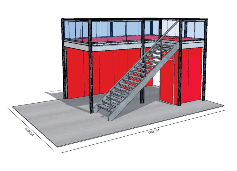 prototype d'un stand mezzanine pour Milwaukee