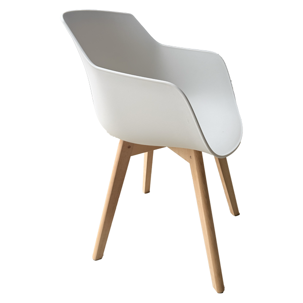 Chaise blanche et pieds bois – Image 2