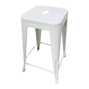 Tabouret carré blanc aluminium