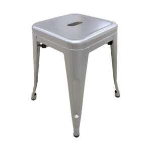Tabouret carré gris aluminium